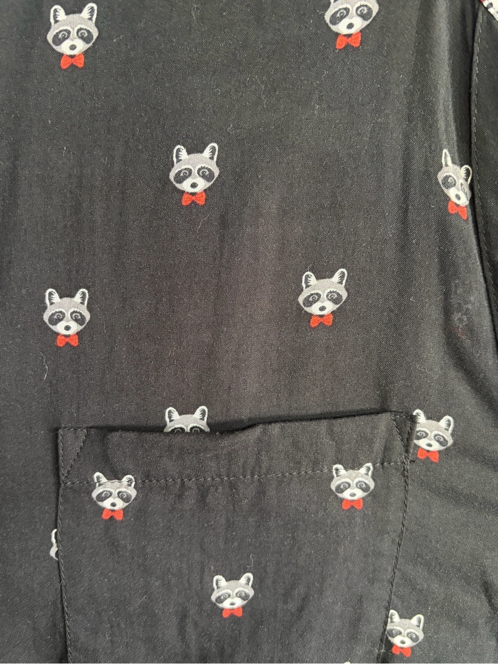 torrid Black Button-Front Shirt with Red & White Motif - Picture 2 of 7